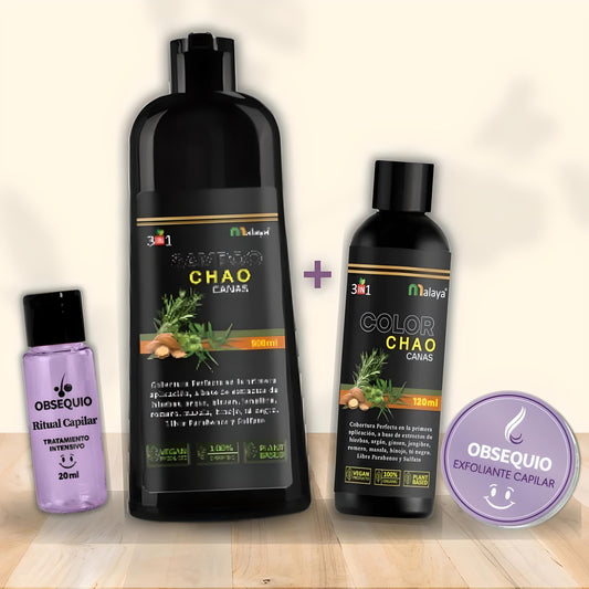 Kit Shampoo CHAO CANAS - Cubre Canas en 15 Min + Regalos 🎁 Envío Gratis