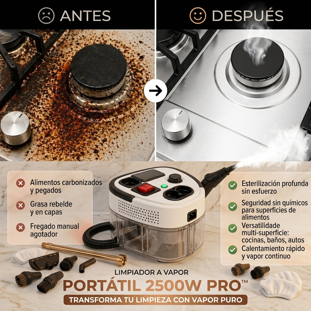 Limpiador VaporMax™ 2500W | Potencia de Limpieza en tus Manos