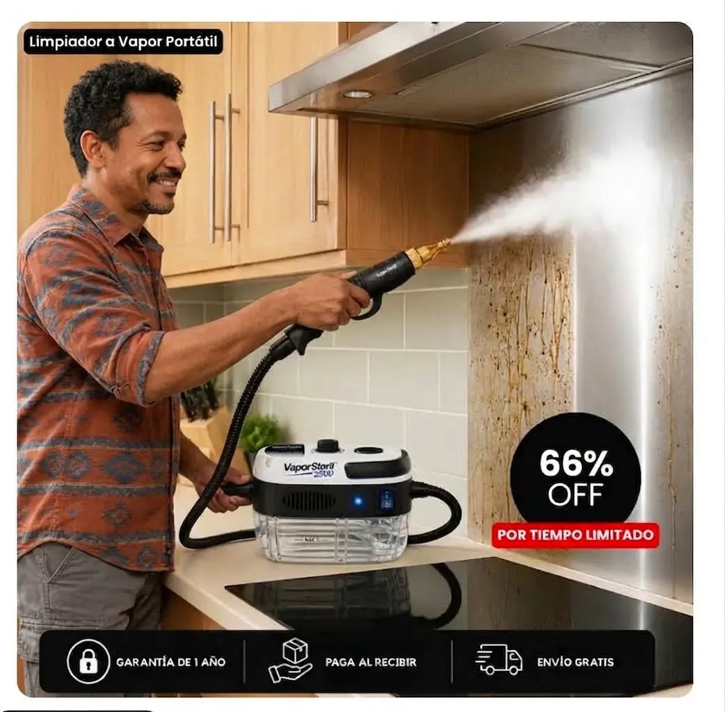 Limpiador VaporMax™ 2500W | Potencia de Limpieza en tus Manos